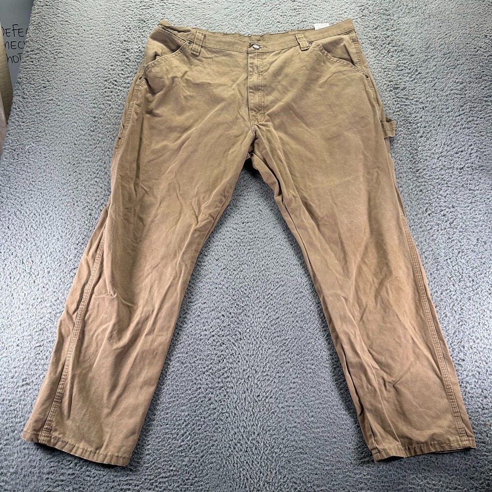 Wrangler Jeans Mens 40x30 Brown Cotton Denim Straight Leg Carpenter Workwear